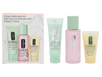 CLINIQUE KIT D'INITIATION TYPE DE PEAU 3 SAVON VISAGE LIQUIDE TONIQUE 50ML + LOTION CLARIFIANTE 3 100ML + GEL HYDRATANT TELLEMENT DIFFERENT 30ML