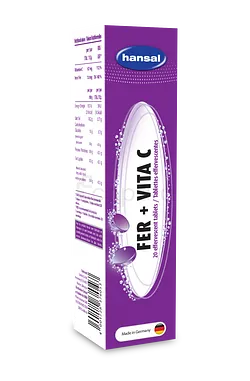 HANSAL FER + VITAMINE C BOITE DE 20 COMPRIMES EFFERVESCENTS
