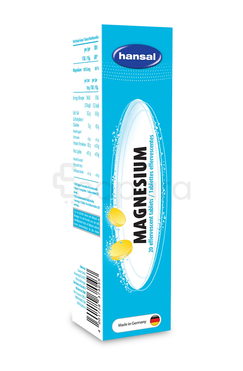 HANSAL MAGNESIUM BOITE DE 20 COMPRIMES EFFERVESCENTS