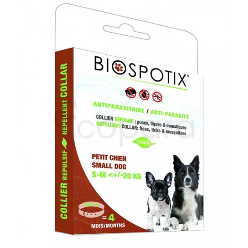 BIOSPOTIX REPULSIFS NATURELS COLLIER RÉPULSIF CHIOT PETIT CHIEN TAILLE S-M 38CM