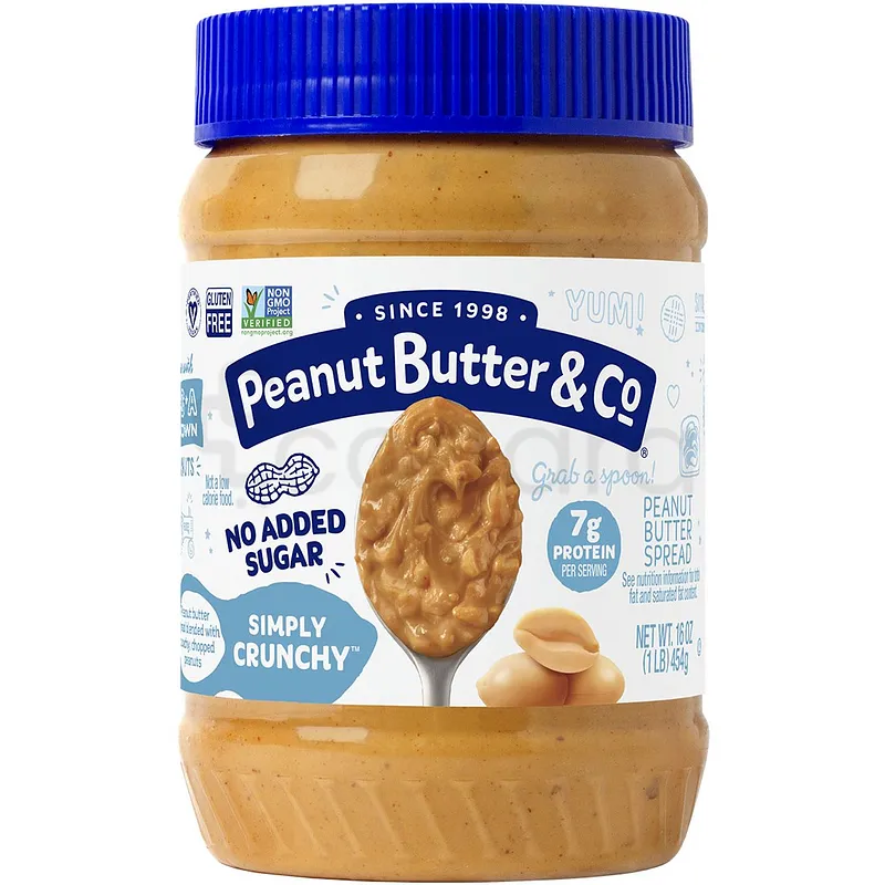 PEANUT BUTTER & CO NO ADDED SUGAR SIMPLY CRUNCHY 454G