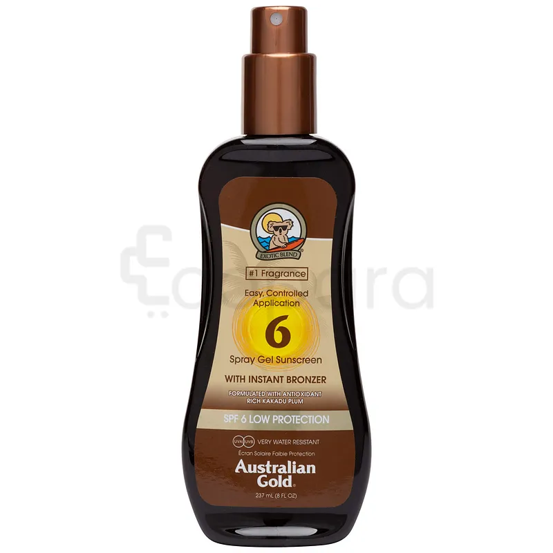 AUSTRALIAN GOLD SPRAY GEL WITH BRONZER SPF6 237ML