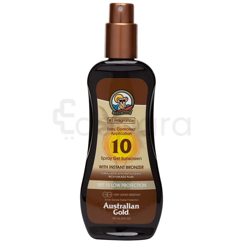 AUSTRALIAN GOLD SPRAY GEL WITH BRONZER SPF10 237ML