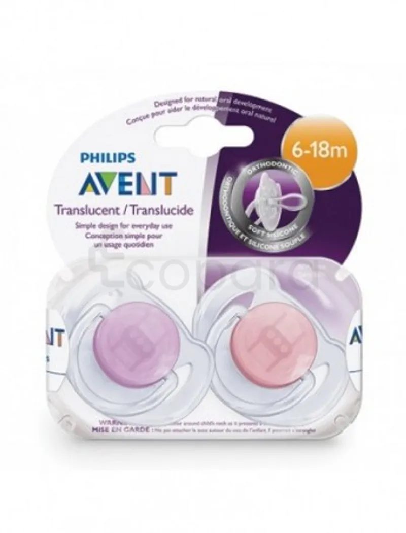 AVENT SUCETTE NATUREL TRANSPARENTE 6-18MOIS REFERENCE SCF170/62 /UNITE