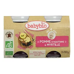BABYBIO POT POMME MYRTILLE 2*130G