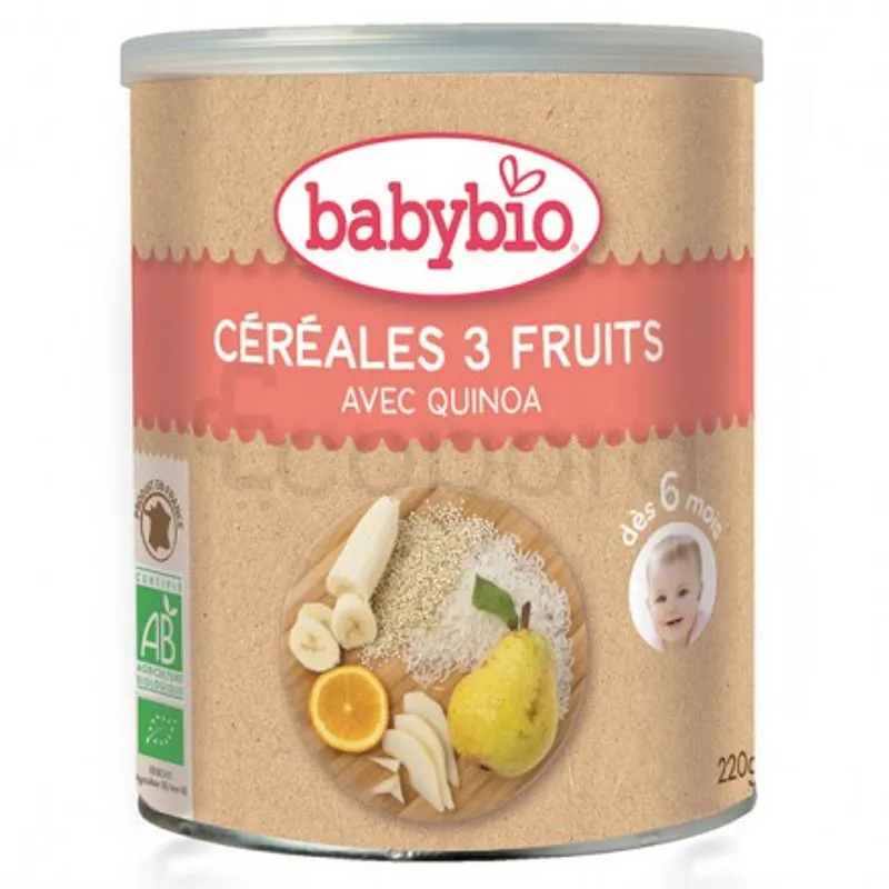 BABYBIO CEREALES 3 FRUITS 220G