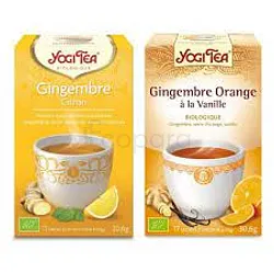 YOGI TEA OFFRE DUO GINGEMBRE CITRON ORANGE A LA VANILLE INFUSION BOITE DE 17 SACHETS