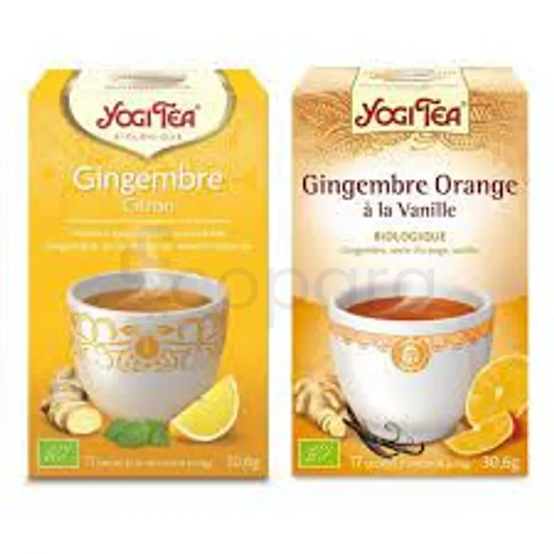 YOGI TEA OFFRE DUO GINGEMBRE CITRON ORANGE A LA VANILLE INFUSION BOITE DE 17 SACHETS