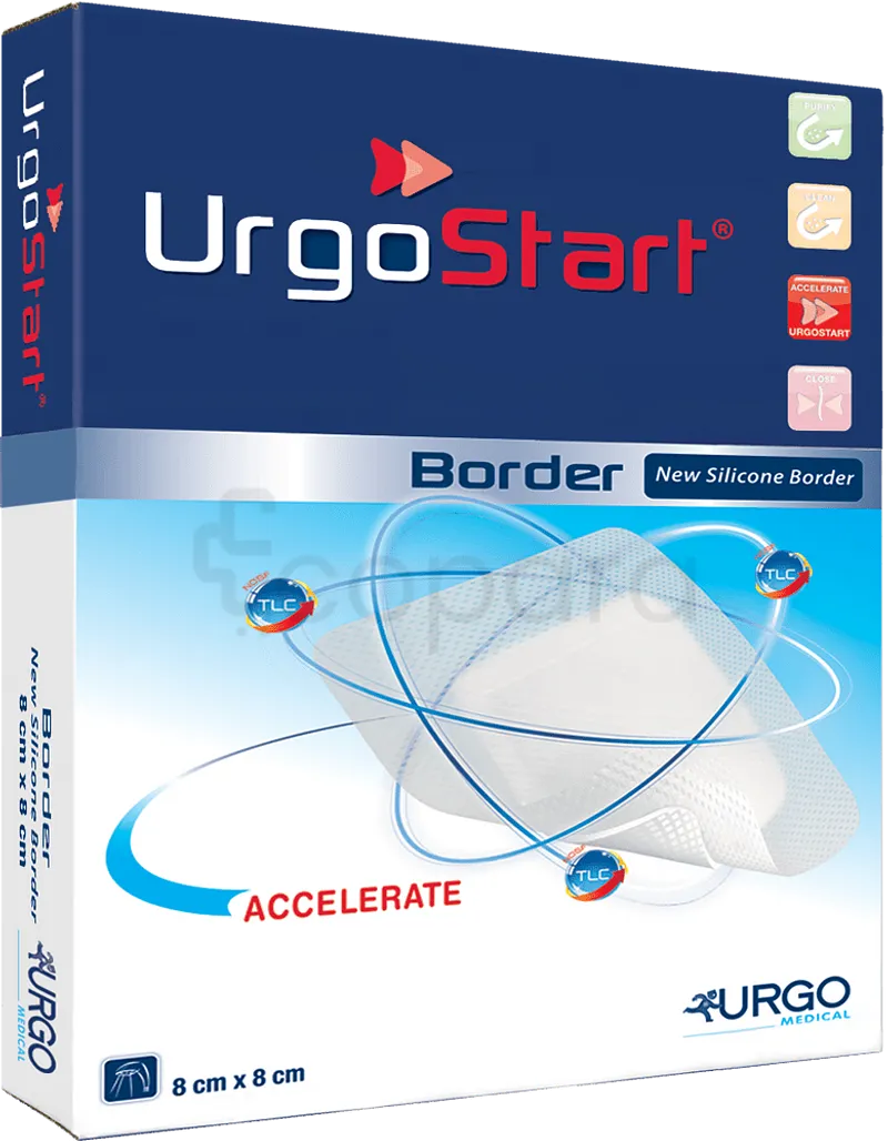 URGO URGOSTART BORDER SILICONE 8CM*8CM REFERENCE 1809171426
