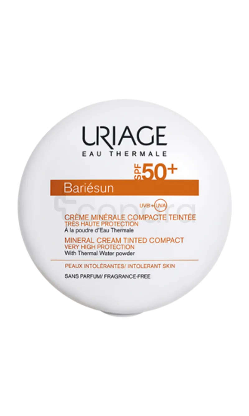 URIAGE BARIESUN SPF50+ CREME MINERALE COMPACTE TEINTEE CLAIRE 10G