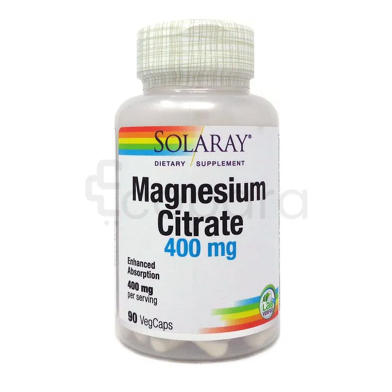 SOLARAY MAGNESIUM CITRATE 400MG BOITE DE 90 CAPSULES