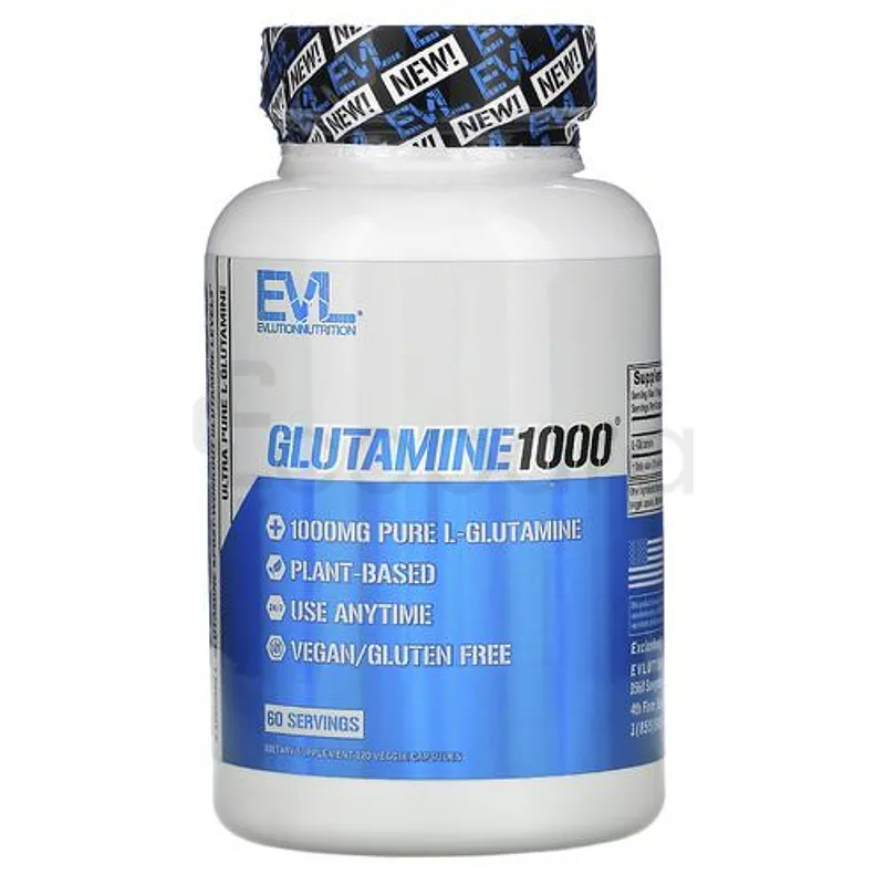 EVLUTION NUTRITION GLUTAMINE 1000MG BOITE DE 120 GELULES