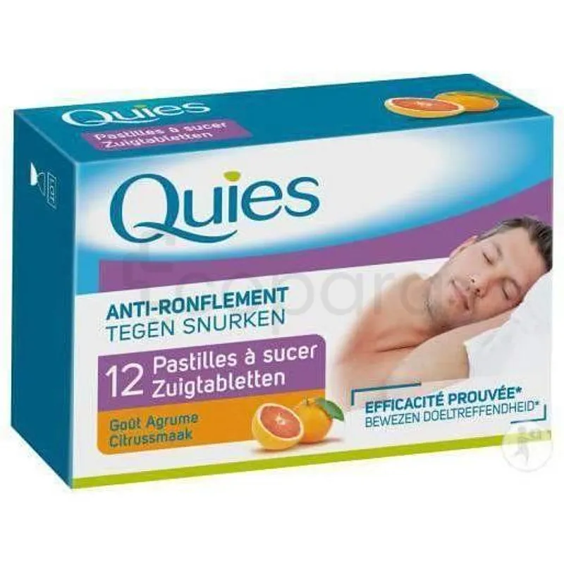 QUIES PRESENTOIR ANTI-RONFLEMENT PASTILLES AGRUME BOITE DE 12