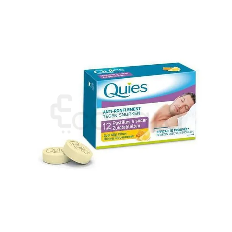 QUIES PRESENTOIR ANTI-RONFLEMENT PASTILLES MIEL CITRON BOITE DE 12