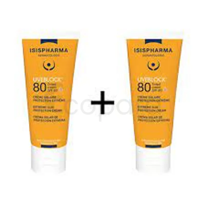 ISISPHARMA PACK UVEBLOCK 80 TINTED CREAM 40ML + 1 OFFERT