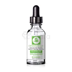 OZNATURALS ANTI AGING HYALURONIC ACID SERUM ANTI WRINKLE SERUM WITH NATURAL HYALURONIC ACID AND VITAMIN C TO PLUMP HYDRATE 30ML