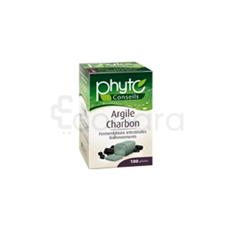 PHYTO CONSEILS ARGILE CHARBON BOITE DE 100 GELULES