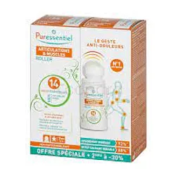PURESSENTIEL PACK DUO ROLLER ARTICULATIONS ET MUSCLES 14 HUILES ESSENTIELLES 75ML*2 BOITE DE 2
