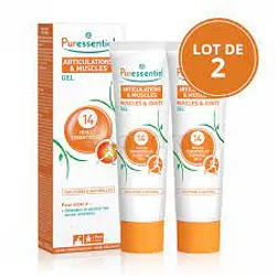 PURESSENTIEL PACK DUO GEL ARTICULATIONS ET MUSCLES 14 HUILES ESSENTIELLES 60ML*2 BOITE DE 2