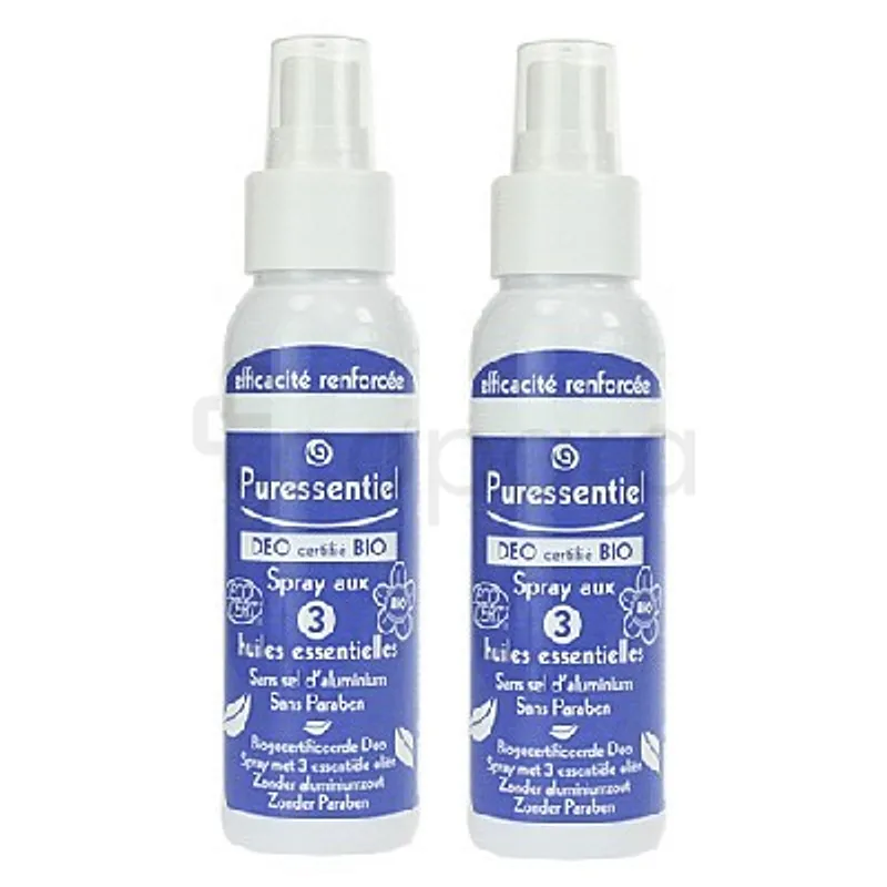 PURESSENTIEL DEODORANT BIO SPRAY 50ML BOITE DE 2