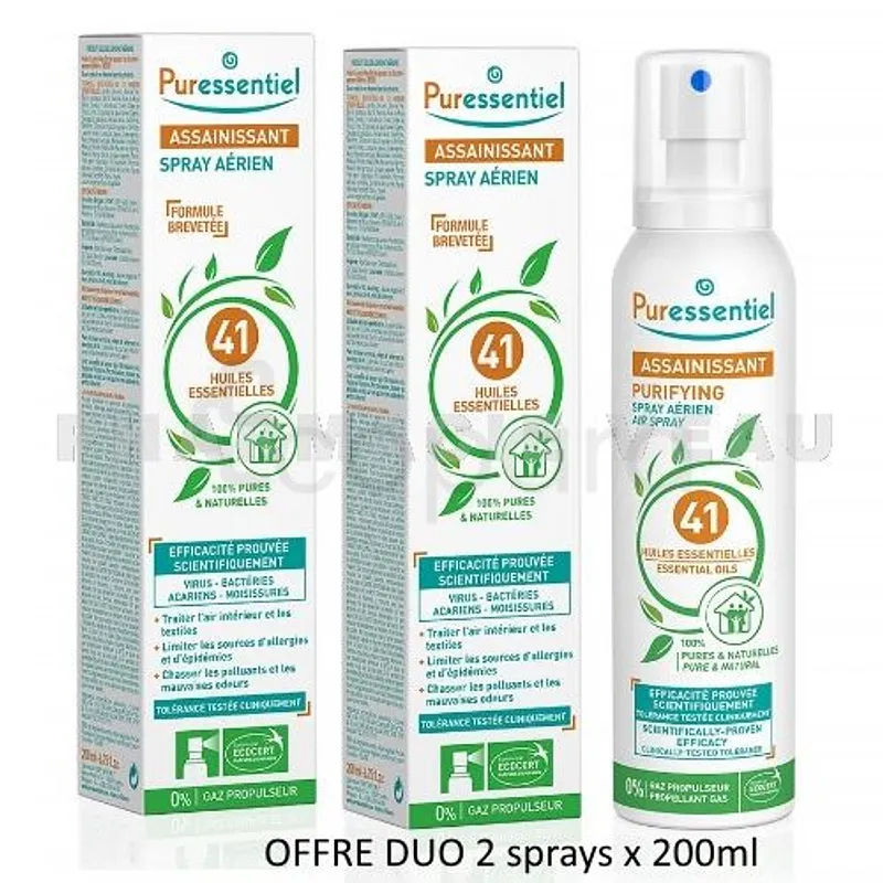 PURESSENTIEL ASSAINISSANT DUO SPRAY AERIEN 200ML BOITE DE 2
