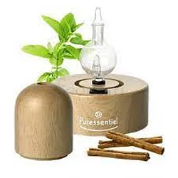 PURESSENTIEL DIFFUSEUR A NEBULISATION EN BOIS NATUREL POUR HUILES ESSENTIELLES