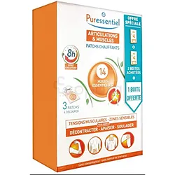 PURESSENTIEL ARTICULATIONS ET MUSCLES PATCHS CHAUFFANTS 14 HUILES ESSENTIELLES BOITE DE 3