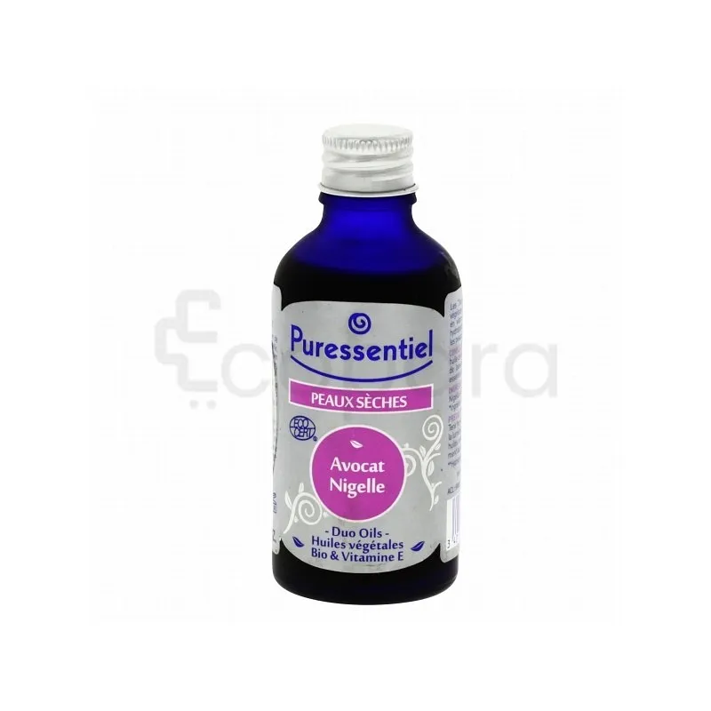 PURESSENTIEL PEAUX SECHES BIO AVOCAT NIGELLE HUILE VEGETALE 50ML