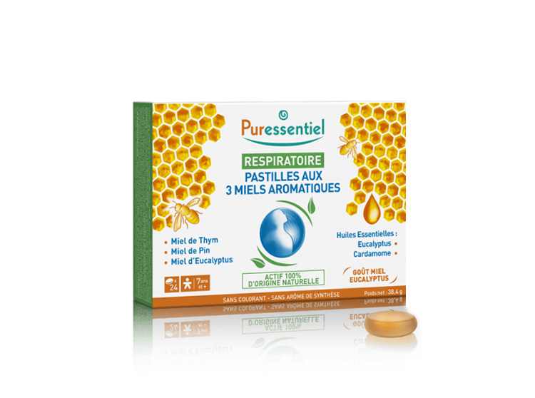 PURESSENTIEL RESPIRATOIRE PASTILLES 3 MIELS BOITE DE 24 COMPRIMES