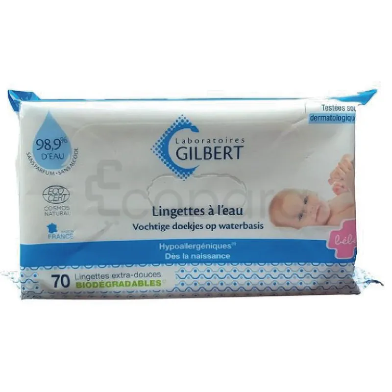 GILBERT LINGETTES A L'EAU BIODEGRADABLES BOITE DE 70