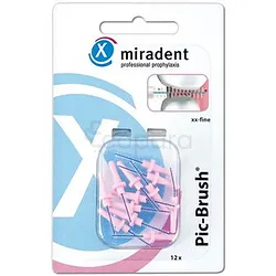 MIRADENT PIC-BRUSH 12 BROSETTE DE RECHANGE ROSE