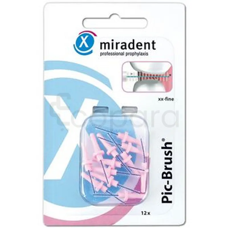 MIRADENT PIC-BRUSH 12 BROSETTE DE RECHANGE ROSE