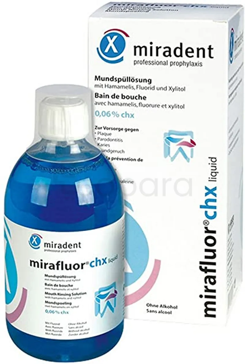MIRADENT MIRAFLUOR CHX LIQUID 0.06% GM 500ML