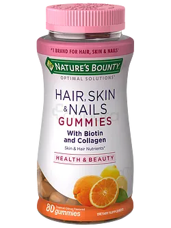 NATURE'S BOUNTY HAIR SKIN & NAILS GUMMIES WITH BIOTIN AND COLLAGEN BOITE DE 80