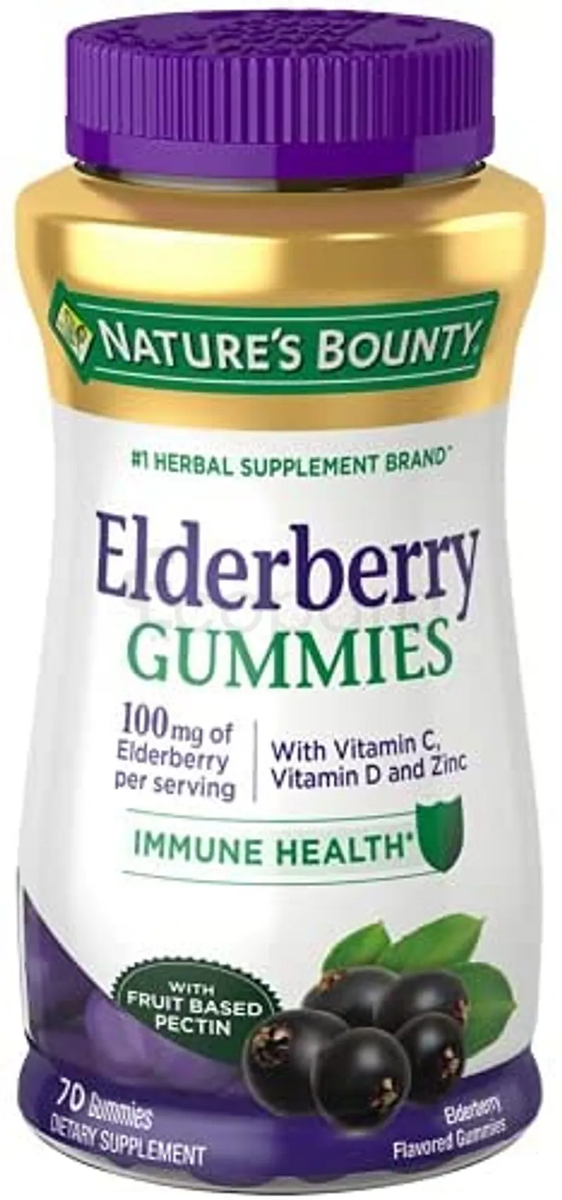 NATURE'S BOUNTY ELDERBERRY GUMMIES 100MG BOITE DE 70