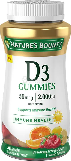 NATURE'S BOUNTY D3 GUMMIES 50MG BOITE DE 90