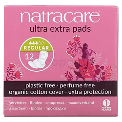 NATRACARE ORGANIC SERVIETTES NORMALES ULTRA EXTRA A AILETTES  BOITE DE 12