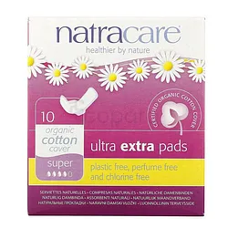 NATRACARE ORGANIC & NATURAL ULTRA EXTRA PADS 10 SUPER WITH ORGANIC COTTON COVER