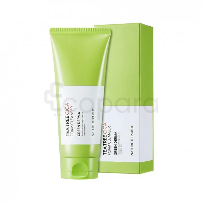 NATURE REPUBLIC GREEN DERMA TEA TREE CICA FOAM CLEANSER 100ML