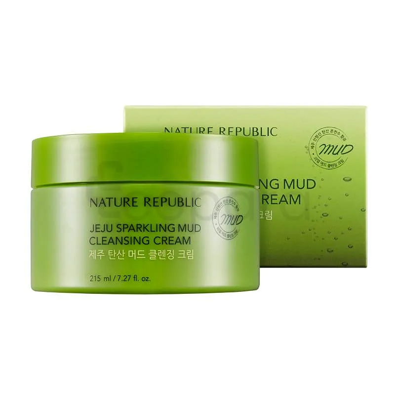 NATURE REPUBLIC JEJU SPARKLING MUD CLEANSING CREAM 215ML