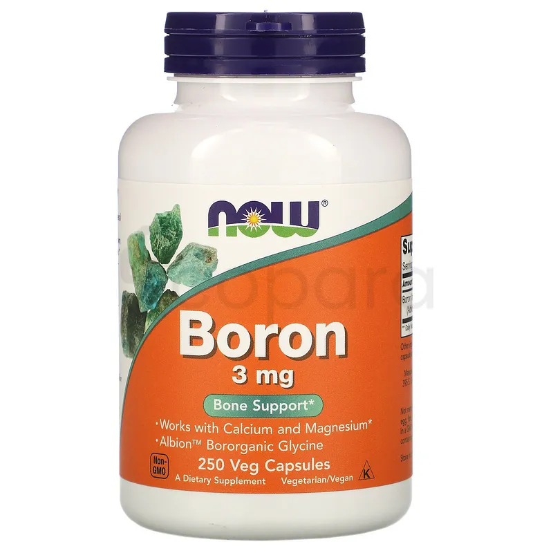 NOW BORON 3MG BOITE DE 250 CAPSULES