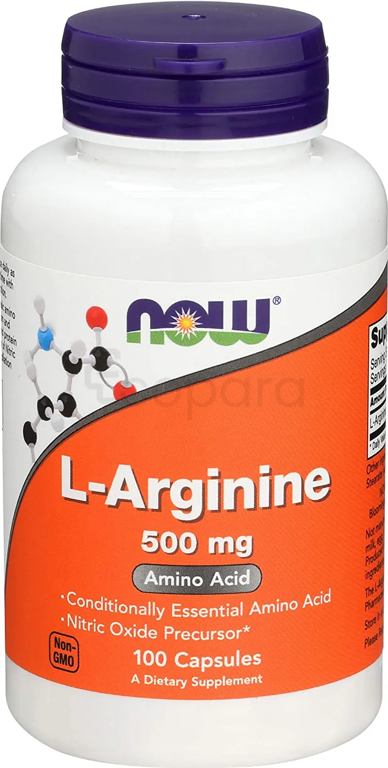 NOW L-ARGININE 500MG BOITE DE 100 CAPSULES