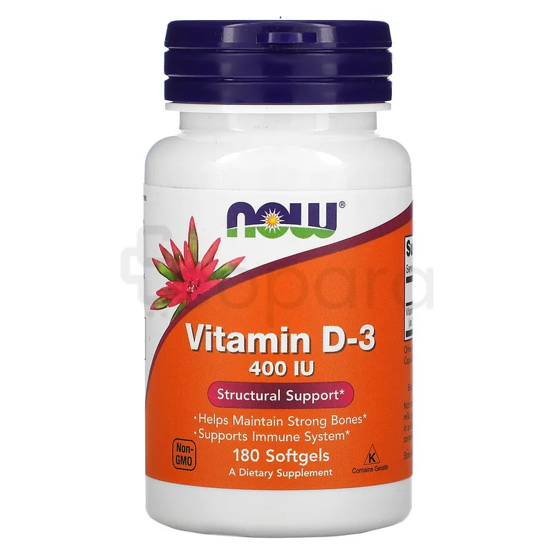 NOW VITAMIN D-3 400IU BOITE DE 180 GELULES