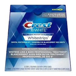 CREST 3D WHITESTRIPS DENTALWHITENING KIT SUPREME BRIGHT 21 TREATMENT BOITE DE 42
