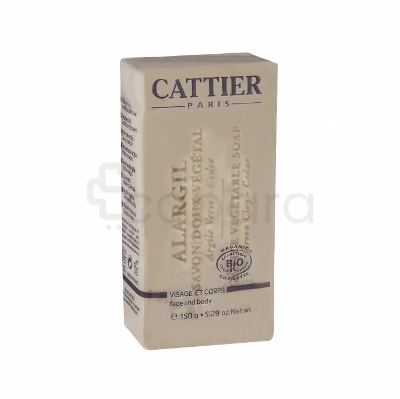 CATTIER ALARGIL SAVON DOUX VEGETAL ARGILE VERTE CEDRE