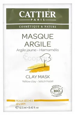 CATTIER MASQUE ARGILE JAUNE HAMAMELIS 12.50ML