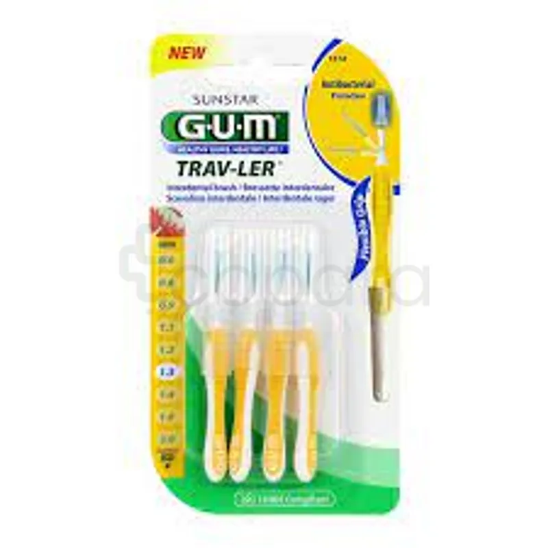 GUM BROSSETTE INTERDENTAIRE TRAV-LER AVEC MANCHE 1.3MM REFERENCE 1514