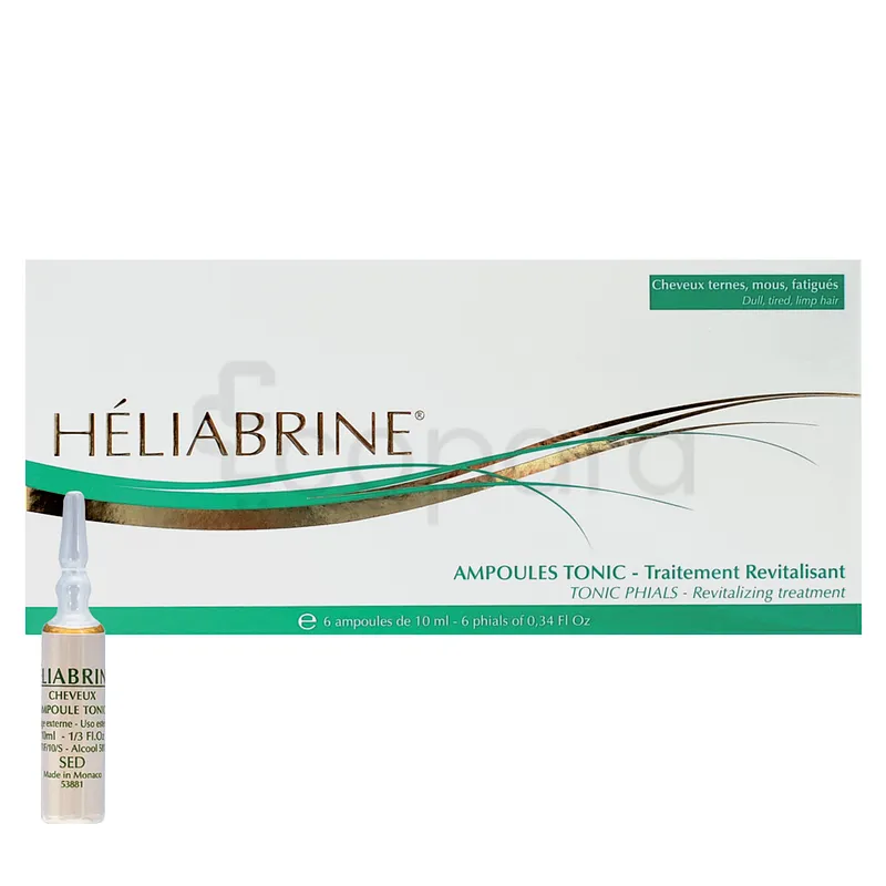 HELIABRINE AMPOULES CHEVEUX TONIC TRAITEMENT REVITALISANT CHEVEUX TERNES MOUS BOITE DE 6*10ML
