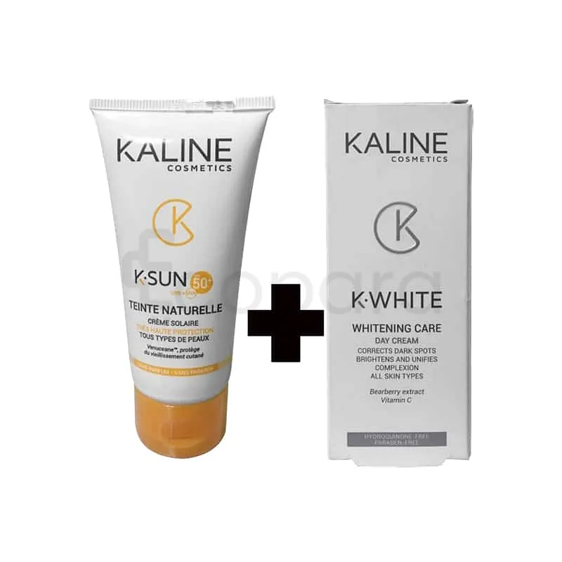 KALINE PACK K-SUN ECRAN SOLAIRE TEINTE NATURELLE SPF50+ 50ML + K-WHITE SOIN ECLAIRCISSANT CREME DE NUIT 50ML
