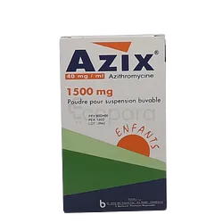AZIX SI 1500MG POUDRE POUR SUSPENSION BUVABLE ENFANT 37.5ML
